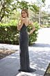 Primavera Couture 4364 V-Back Ruched Skirt Dress