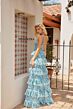Primavera Couture 4366 Ruffle Skirt Sleeveless V-Back Dress