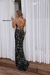 Primavera Couture 4367 V-Neck Cross Back Beaded Dress