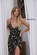 Primavera Couture 4367 V-Neck Cross Back Beaded Dress