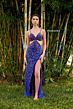 Primavera Couture 4370 High Slit Lace-Up Back Dress