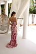 Primavera Couture 4373 Lace-Up Back Strapless V-Neck Dress