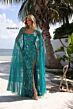 Primavera Couture 4376 Beaded High Slit Removable Cape Dress