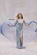 Primavera Couture 4376 Beaded High Slit Removable Cape Dress