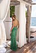 Primavera Couture 4377 V-Neck Beaded Fringe Dress