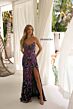 Primavera Couture 4387 Strapless Beaded Lace-Up Back Dress