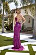Primavera Couture 4398 High Slit Spaghetti Strap Beaded Dress