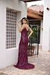 Primavera Couture 4399 Plunging Neck Beaded Strapless Dress