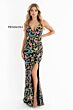 Primavera Couture 3748 High Slit Butterfly Applique Dress
