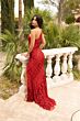 Primavera Couture 3766 Side Cutout Beaded Fringe Dress