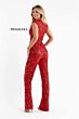 Primavera Couture 3775 Cap Sleeve V-Neck Sequined Jumpsuit