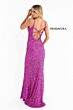 Primavera Couture 3792 Strappy Back High Slit Sequin Dress