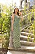 Primavera Couture 3903 Plunging Neck Beaded V-Back Dress