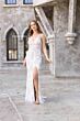 Primavera Couture 3907 Cross Back Spaghetti Strap Beaded Dress