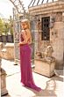 Primavera Couture 3923 Beaded V-Neck Backless Dress