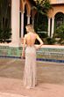 Primavera Couture 4162 Lace-Up Back Spaghetti Strap Beaded Dress