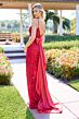 Primavera Couture 4503 Bow Back High Slit Dress