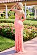 Primavera Couture 4504 Lace-Up Back Fitted Cutout Dress