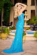 Primavera Couture 4509 Beaded Ruched Skirt High Slit Dress