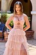 Primavera Couture 4510 Front Cutout A-Line Ruffle Dress