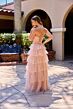 Primavera Couture 4510 Front Cutout A-Line Ruffle Dress