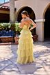 Primavera Couture 4510 Front Cutout A-Line Ruffle Dress