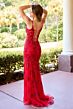 Primavera Couture 4515 Illusion Corset Bodice High Slit Dress