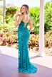 Primavera Couture 4518 Beaded Strapless High Slit Dress