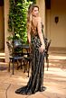 Primavera Couture 4519 High Slit Scoop Neck Beaded Dress