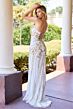 Primavera Couture 4519 High Slit Scoop Neck Beaded Dress