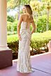 Primavera Couture 4523 Beaded High Slit Strapless Dress