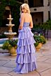 Primavera Couture 4530 Tiered Skirt High Slit Dress