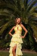 Primavera Couture 4530 Tiered Skirt High Slit Dress