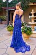 Primavera Couture 4532 Plunging Neck Spaghetti Strap Beaded Dress
