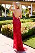 Primavera Couture 4538 High Slit Beaded Halter Dress