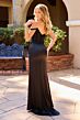Primavera Couture 4545 High Slit Plunging Off-The-Shoulder Dress