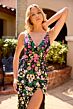 Primavera Couture 4547 Cross Back Sleeveless Floral Dress