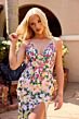 Primavera Couture 4547 Cross Back Sleeveless Floral Dress