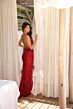 Primavera Couture 4551 Spaghetti Strap High Slit Beaded Dress