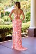 Primavera Couture 4553 Scoop Neck Cutout Lace-Up Back Dress