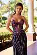 Primavera Couture 4558 Lace-Up Back Keyhole Cutout Dress
