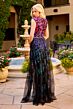 Primavera Couture 4569 Sheer Overskirt Beaded V-Neck Jumpsuit