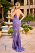 Primavera Couture 4591 Spaghetti Strap Lace-Up Back Beaded Dress
