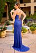 Primavera Couture 4591 Spaghetti Strap Lace-Up Back Beaded Dress