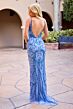 Primavera Couture 4593 Low Back Beaded V-Neck Dress