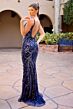 Primavera Couture 4593 Low Back Beaded V-Neck Dress