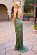 Primavera Couture 4593 Low Back Beaded V-Neck Dress