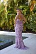 Primavera Couture 14071 Spaghetti Strap Floral Cross Back Dress