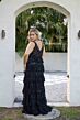 Primavera Couture 14073 Sleeveless Tiered Ruffle Skirt Dress
