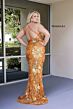 Primavera Couture 14076 V-Neck Beaded Cross Back Dress